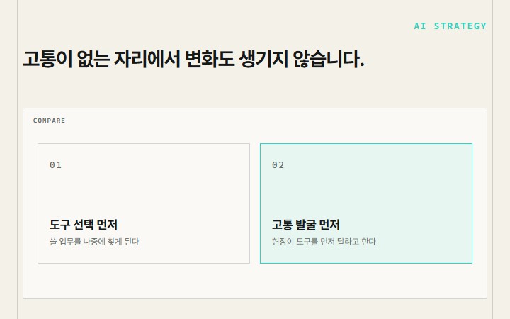 고통이 없는 자리에서 변화도 생기지 않습니다.