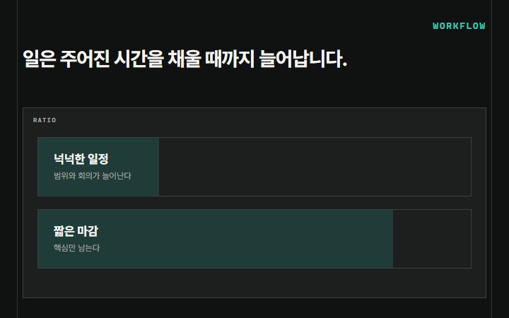 일은 주어진 시간을 채울 때까지 늘어납니다.